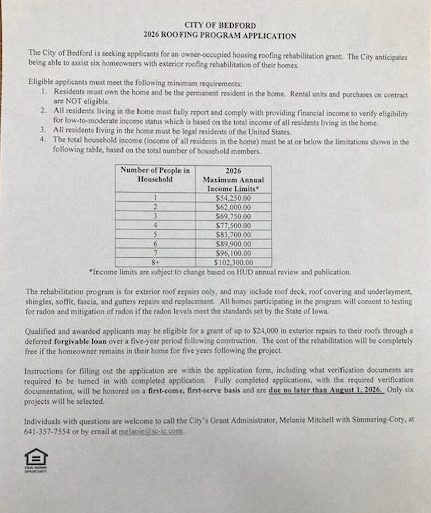 2026 Roofing Grant Program